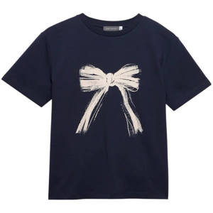 Mint Velvet Navy Graphic Bow T Shirt